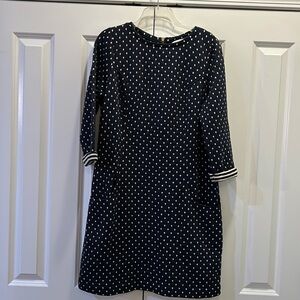 Boden Quilted 3/4 Sleeve Polka Dot Dress